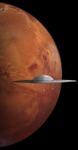 Mars and Spaceship